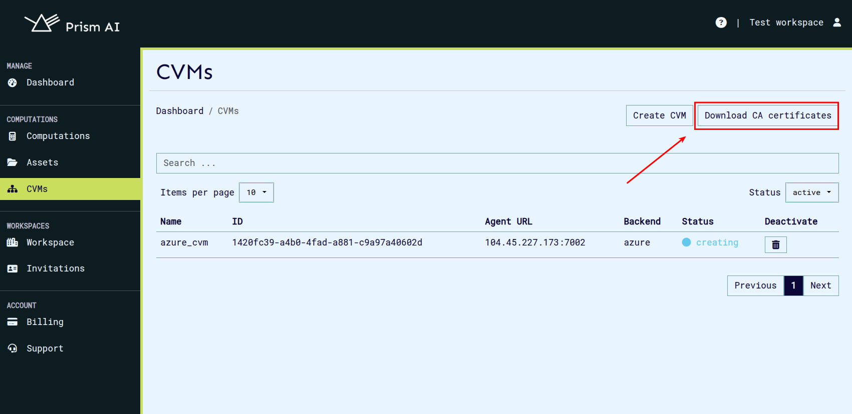CA certificate dowload