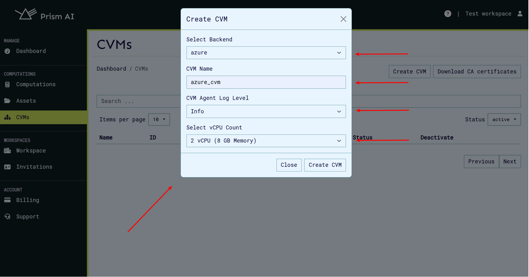 Create Modal