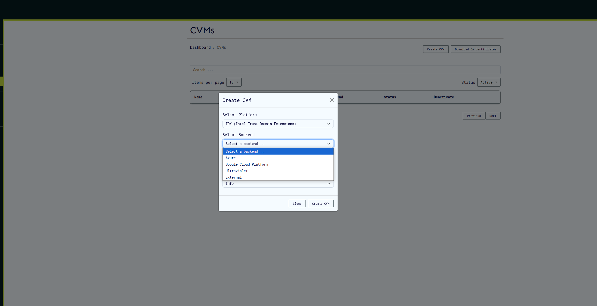 Create Modal