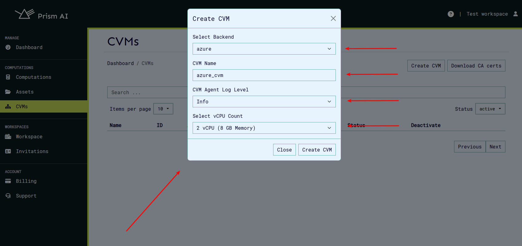 Create Modal
