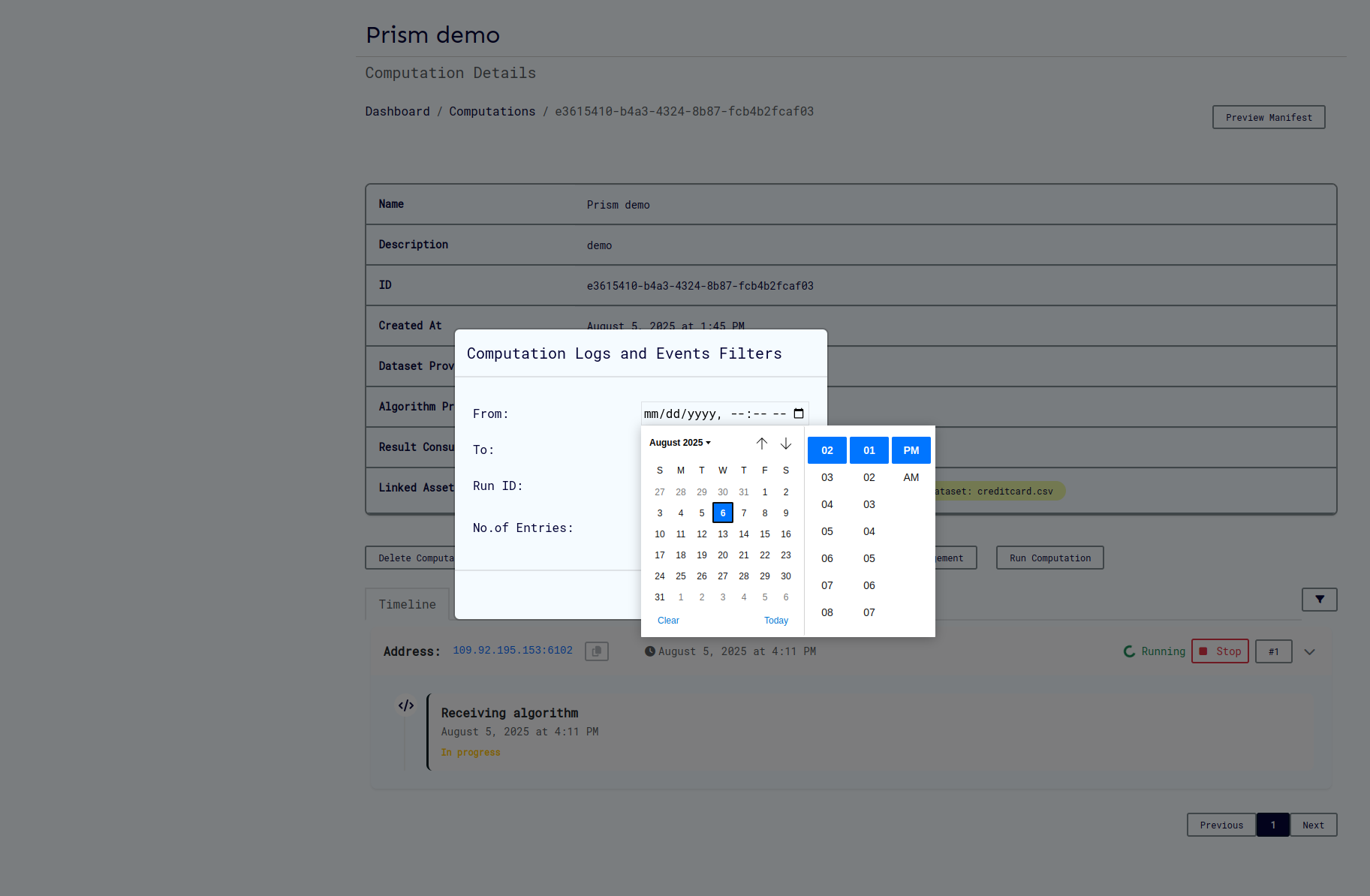 Filter Modal - Date
