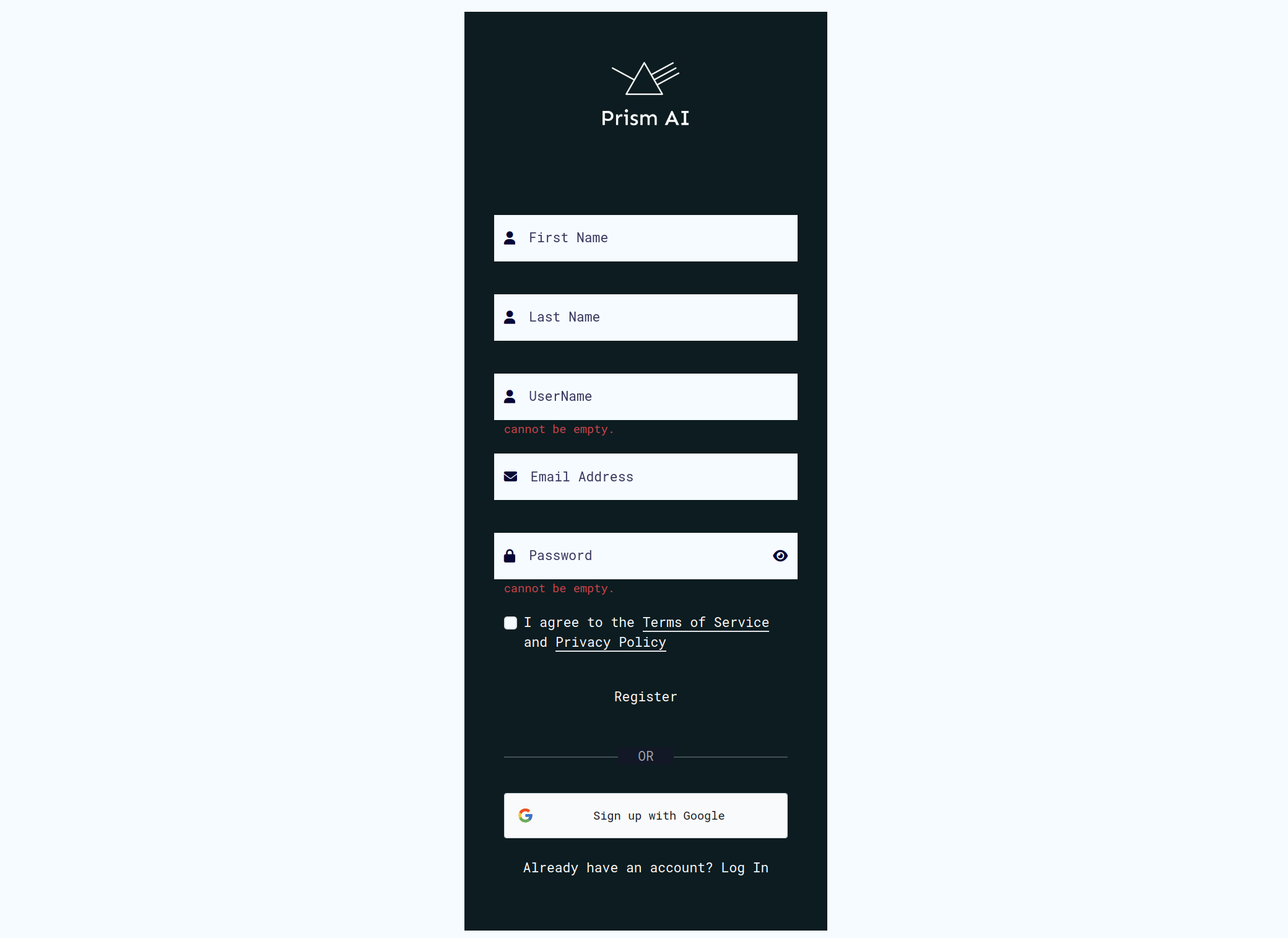 UI login