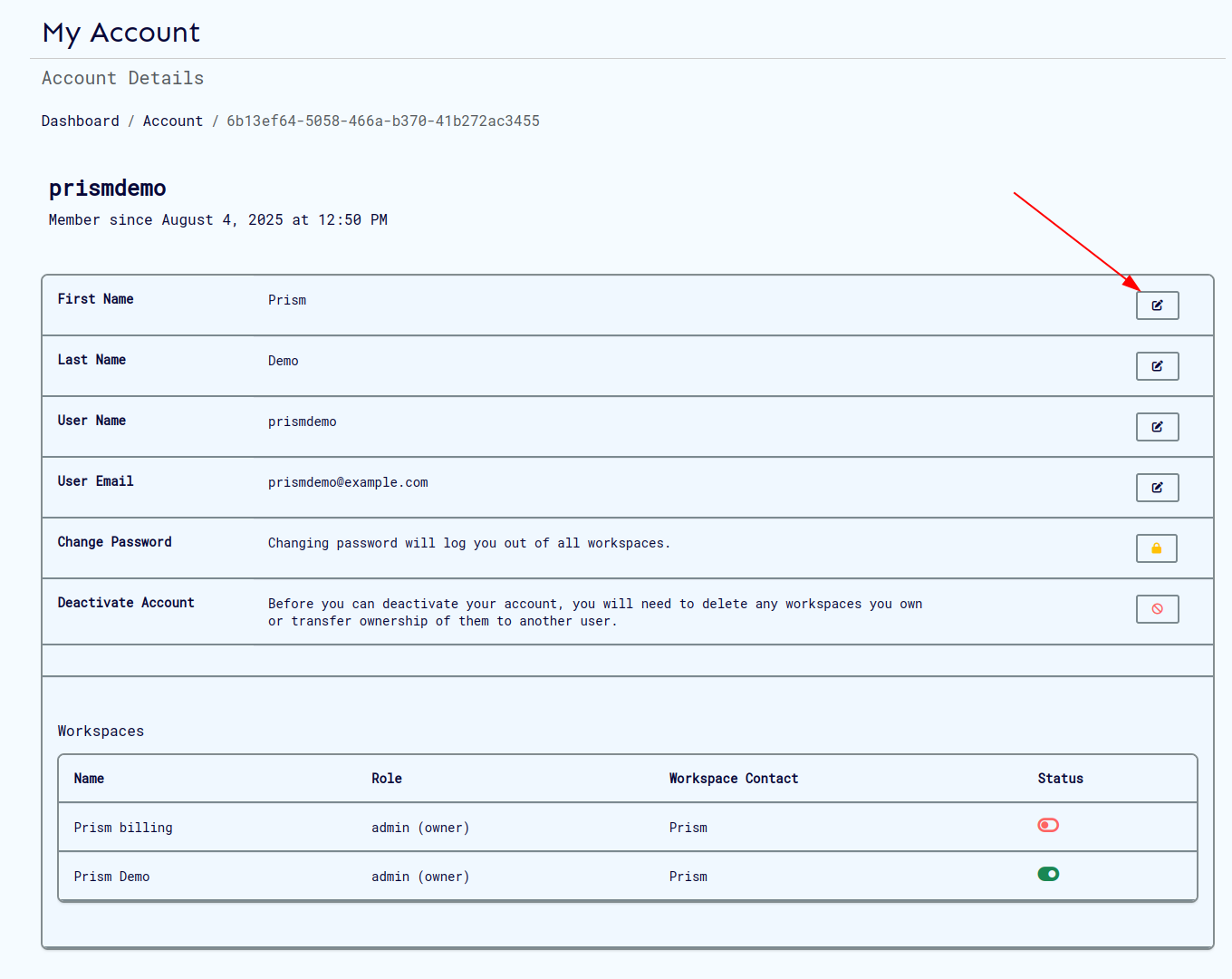 Account Page