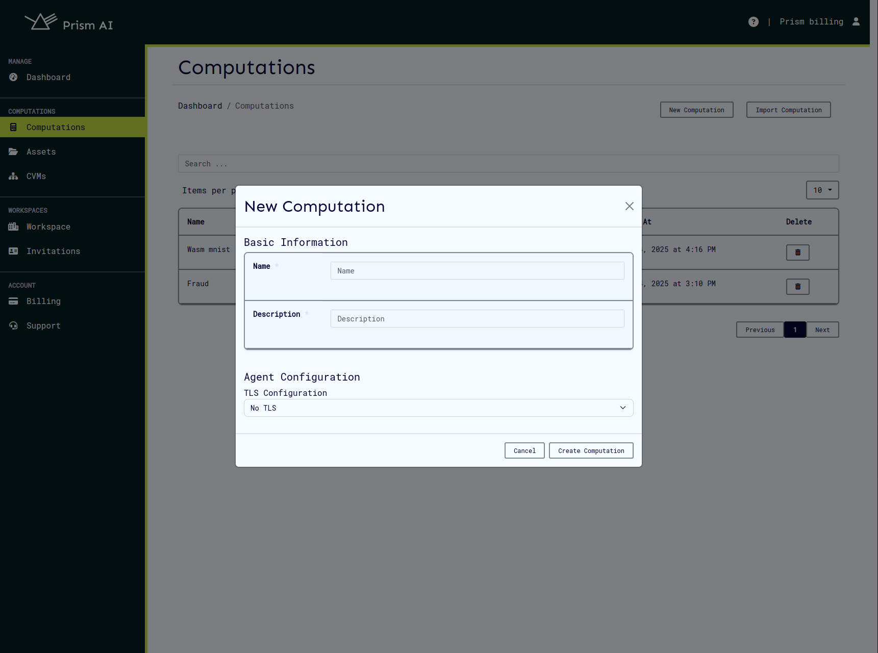 Create computation