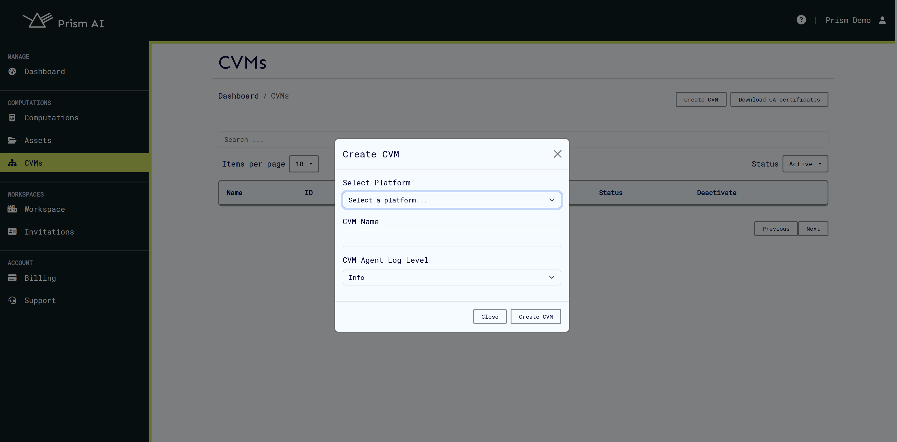 Create CVM