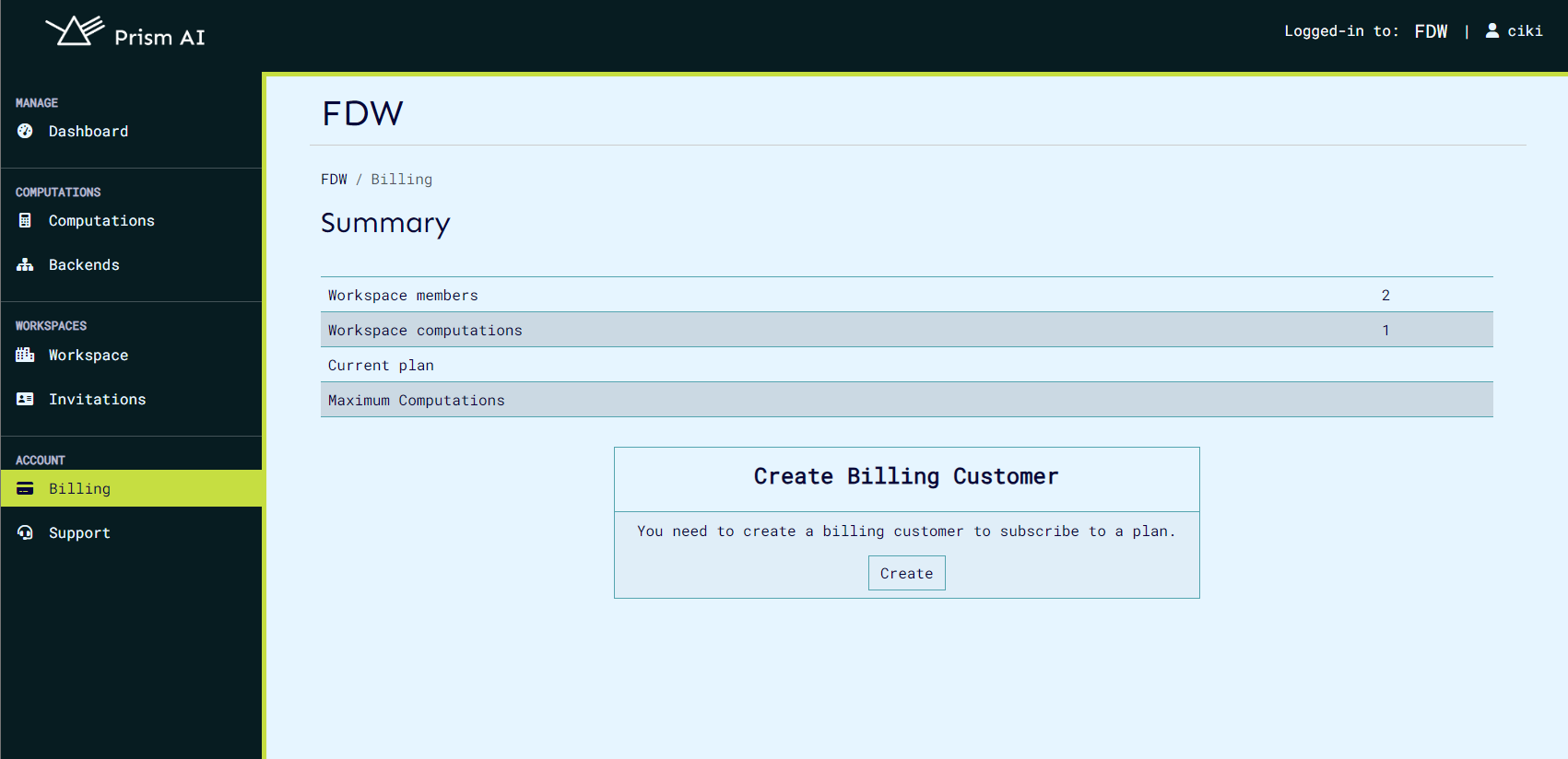 Create Billing Customer