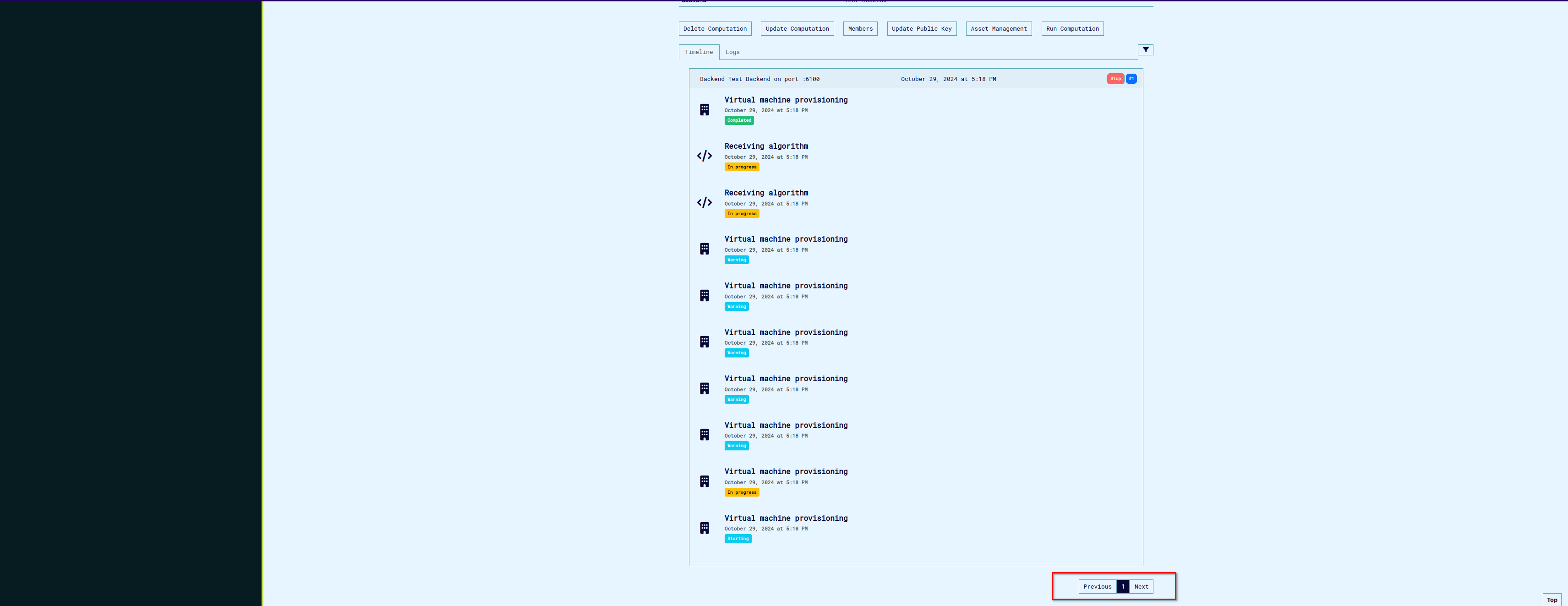 Logs Pagination