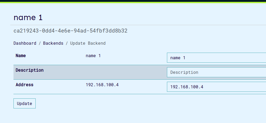 Update Backend